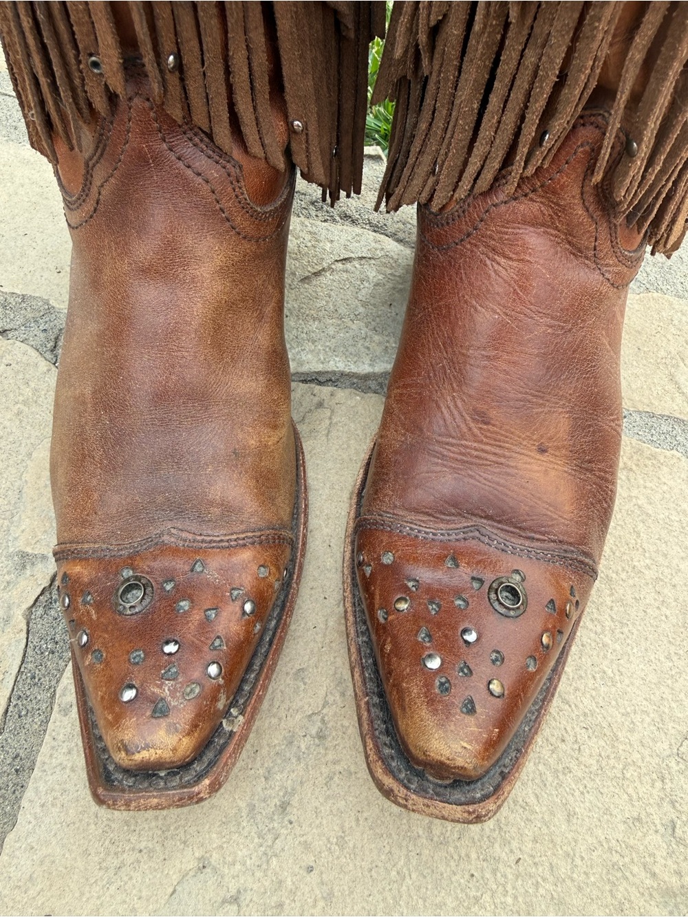 Corral Fringe Cowboy Boots. Women’s size 7. Brown Leather. Western Boho - Picture 3 of 12